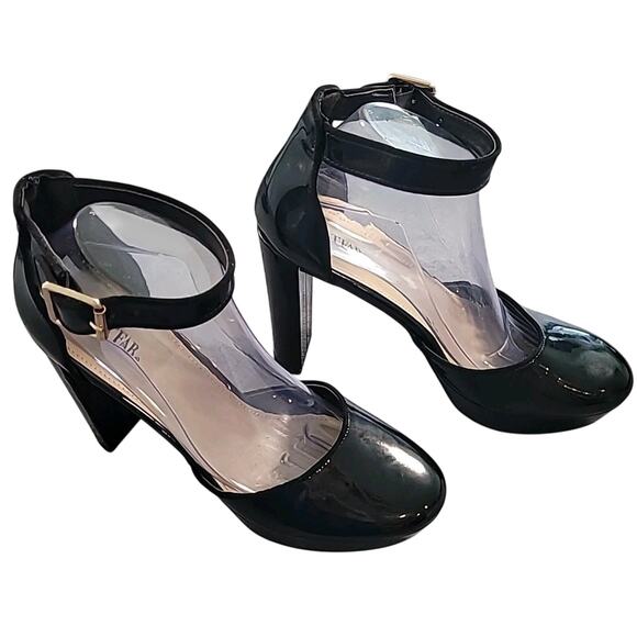 JustFab Scarlet Chunky Platform Black Heels Size 10 GUC – Y2K Goth Night-Out - Picture 2 of 13